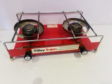 VINTAGE RED TILLEY TROJAN MINI GAS COOKER STOVE CAMPING BH44