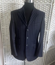 Dark Navy Chalk Stripe Pinstripe Suit 36s Jacket 30 waist 30L Mod 60s  