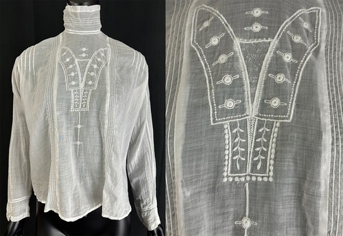 Edwardian embroidered pintuck - edwardian,