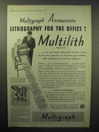 1933 multigraph multilith - 1933,