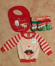 BN Baby JUMPER,BIB, 2prs NOVELTY SOCKS 0 - 6 months