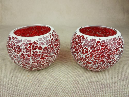 Pair red mosaic crackle - mosaic,