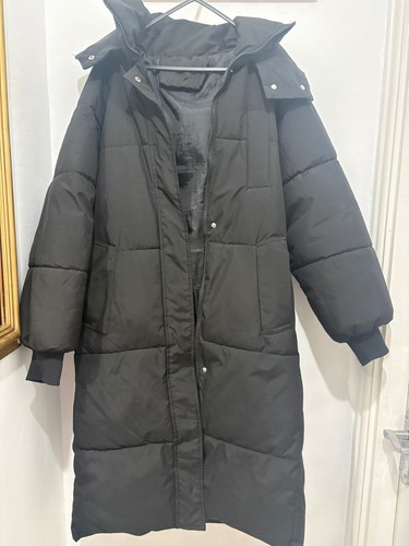 Long black puffer coat - puffer,