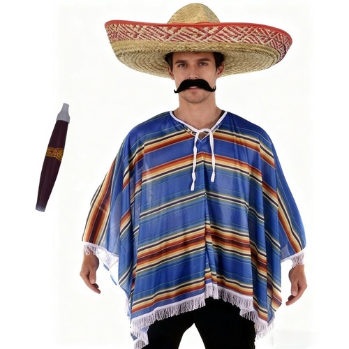 Mexican poncho bandit costume - mexican,