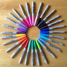 Sharpie Fine Point/Tip Permanent Marker Single Pens ~ 28 Colours To Choose From
