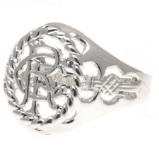 Rangers FC Silver Plated Crest Ring in 3 Sizes, Birthday Gift Official Product