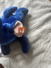 TY Beanie Buddy Vintage New condition With Tags Peanut The Royal Blue Elephant 