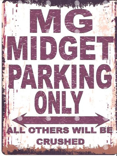 Midget parking sign retro - mg,