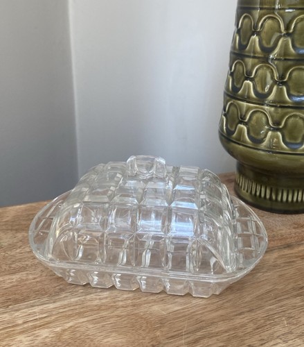 Vintage lidded butter dish - vintage,
