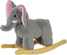 Kids Children Rocking Horse Plush Ride on Animal Wooden Riding Traditional Rock