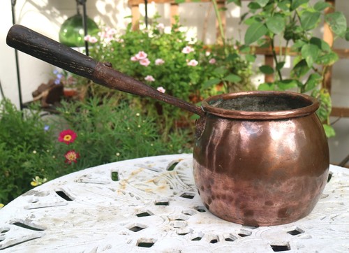 Antique french copper pint - antique,