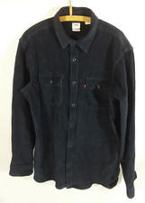 Levis Mens Navy Corduroy Long Sleeve Shirt Overshirt Double Pocket Button Up