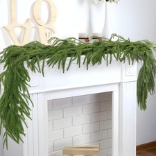 75 in Christmas Garland Real Touch Norfolk Pine Artificial Greenery Garland PN