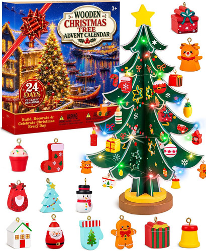 Wooden christmas tree - wooden, advent