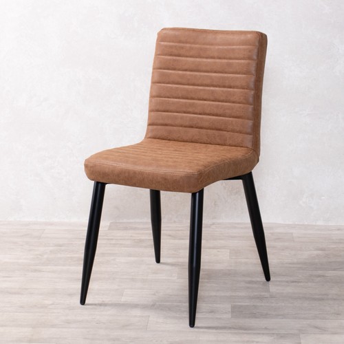 Tan dining chair - tan, leather