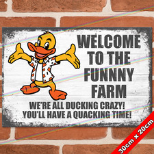FUNNY FARM 30cm Metal Signs