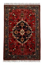 Rug Handmade Kazak, Traditional Oriental Area Afghan Carpet, Hand-Knotted, Wool 