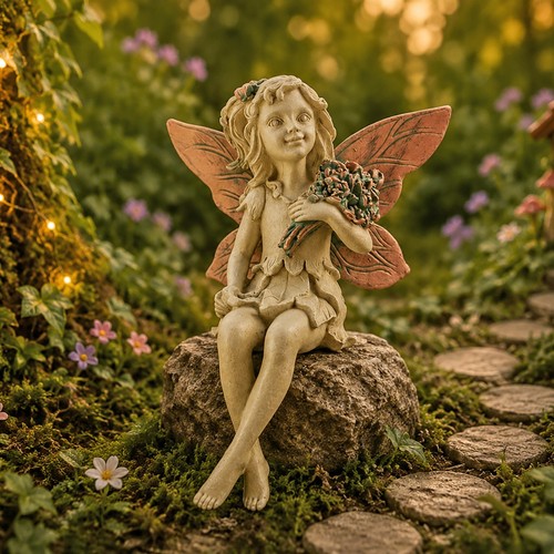 Forest fairy holding bird - holding, a