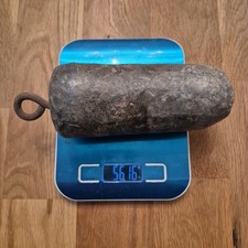 Antique Longcase Grandfather Lead Wall Clock Weight  5.6kg 195x70mm Spare Part