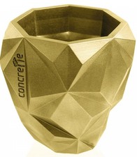CONCRETTE Home Concrete Flower Pot Cement Planter Gold 19cm Height
