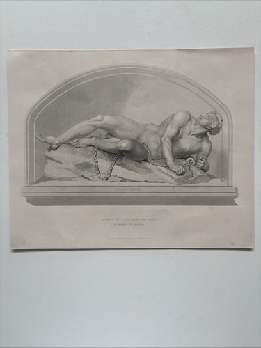 Antique engraving prometheus - antique,