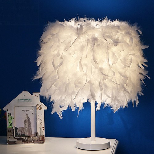 White feather lampshade - feather,