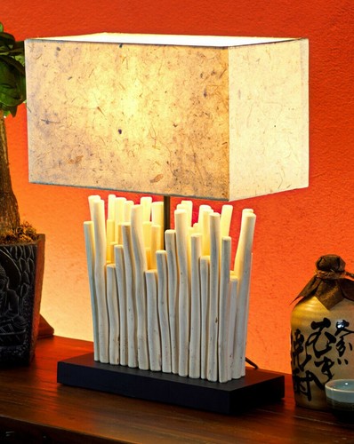 Wood lamp driftwood table - wood,