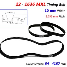 MXL Timing Belt Trapezoid Tooth 2.032mm Pitch 10mm Width Drive Belt Closed Loop