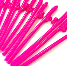 12 PINK WILLY HEN PARTY STRAWS WILLY ACCESSORIES GIRLS OUT DO NOVELTY DICKY SUCK