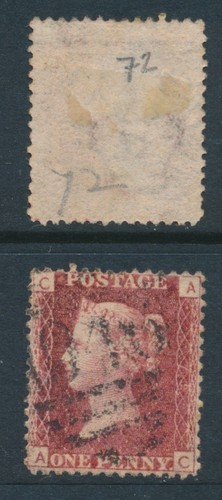 1864 penny red sg43 plate - penny,