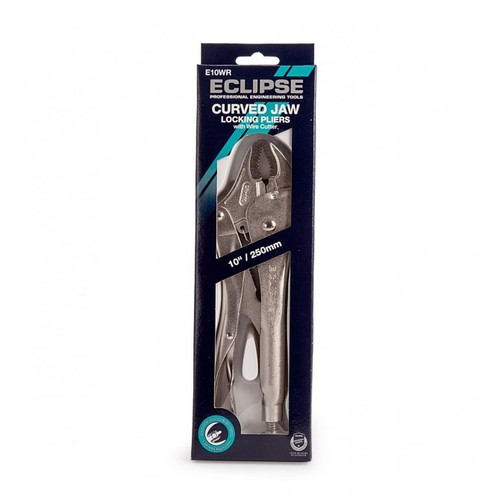 Curved jaw locking pliers with - locking,