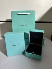 Genuine Tiffany & Co Packaging Leather Necklace Box in Hard Box Pouch,Ribbon