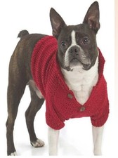 DK DOG COAT NUMBER 14 SWEATER JUMPER KNITTING PATTERN  16 INCH LENGTH BUTTON UP
