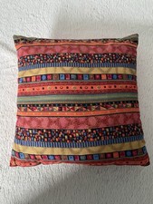 Handmade Aztec Stripe Cushion Pillow 31x31cm Pink Blue Green Gold Boho Decor