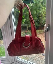 Red Vintage Leather Y2K Casa Di Borse Handbag Shoulder bag Baguette Viral