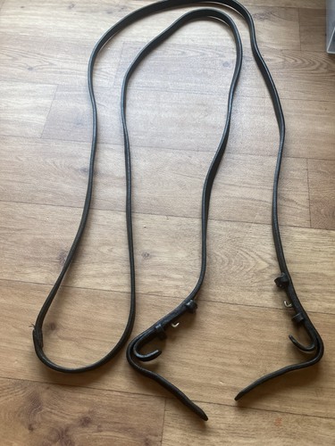 Brown leather curb reins