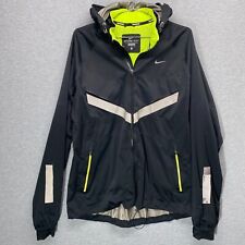 Nike Vapor Running Jacket Mens Large Storm Fit Black Hooded Reflective Vented