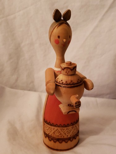 Russian wood burnt etched - wood, &