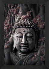 Buddha Smiling Trees Framed