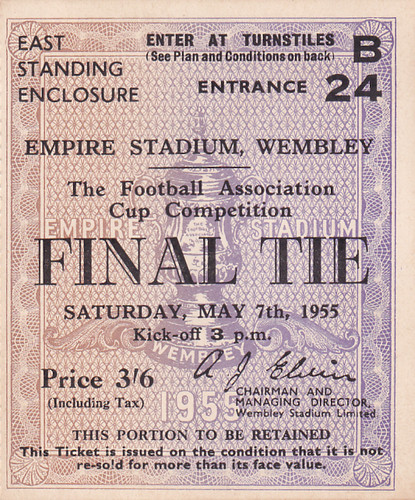 Ticket 1955 cup - ticket, final