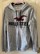 Grey Hollister zip through hoodie, size medium, pls read description