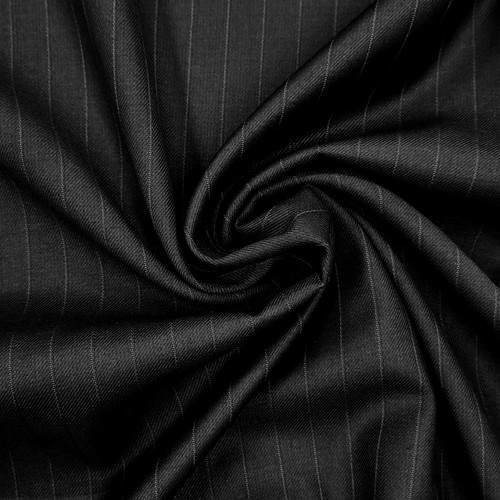 Black pinstripe fabric - pinstripe, poly