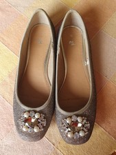 Tu Ladies Gold Jewelled Ballet