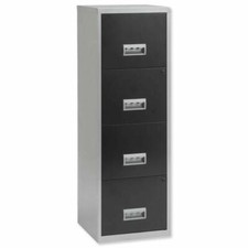Pierre Henry 095809 4 Drawer A4 Metal Filing Cabinet - Silver/Black #3