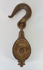 Hornsby Grantham 442A Ships Vintage Metal Double Pulley Block with Hook