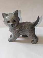 Beswick - Cat Persian Kitten Standing British / Blue Lead Grey