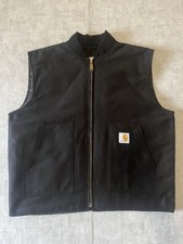 Authentic reworked carhartt quilted gilet vest black large L V01