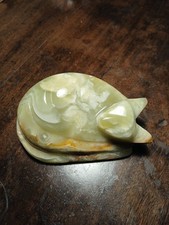 1970s Onyx Cat Paperweight