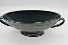 Wedgwood Ribbed Black  Vase with Handles Etruria Barlaston -Very Good Condition