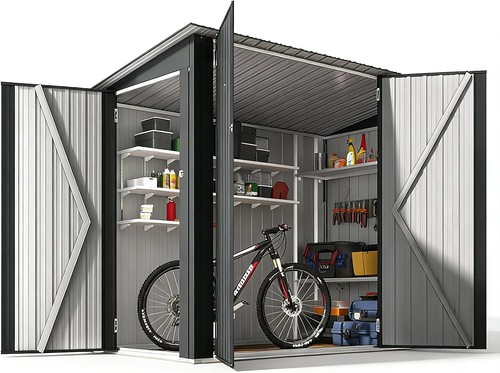 7x4ft metal bike shed 5 - 7x4ft,